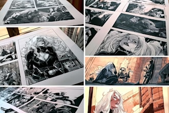 do draw manga comic book pages and graphic novel artwork