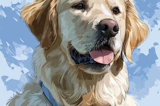 create a cartoon pet portrait from photo