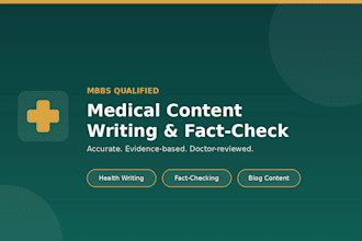 and fact check medical and health content as an mbbs doctor