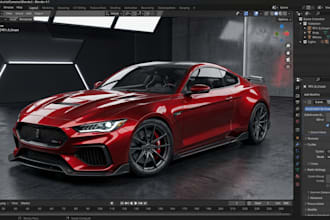 create realistic 3d car modeling, vehicle design, high poly car, car rendering