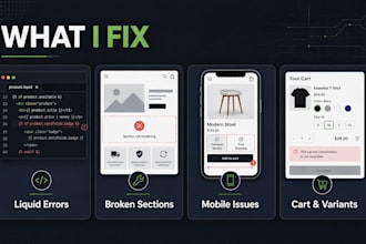 fix shopify bugs, liquid, CSS, and mobile issues