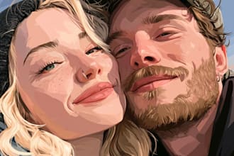 draw couple portrait illustration