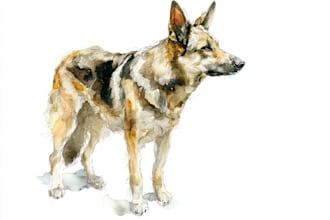 make realistic watercolor pet portrait paintingdo watercolor pet portrait, dog