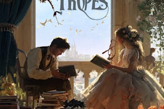design romantic book cover with art