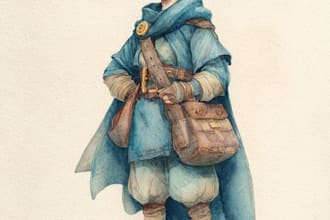draw fantasy art, watercolor character