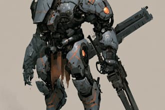 make robot futuristic mecha and concept art
