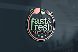 create restaurant, fast food, food ,bbq logo