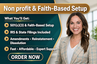 register, file, or dissolve your nonprofit or faith based organization in the US