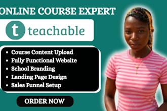 launch your teachable online course with website and funnel