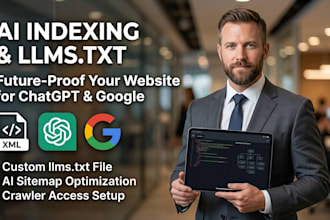 setup llms, txt sitemap, and ai indexing for chatgpt, GEO optimization, and SEO