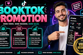 do booktok promotion ebook marketing tik tok booktok influencer video book rank