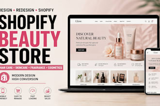 design redesign shopify hair care, skincare, fragrance and cosmetics website
