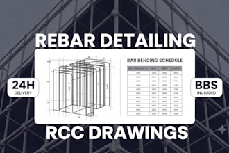 prepare structural shop drawings and rebar bending schedules