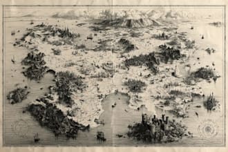 create event, tourist, and fantasy map illustration