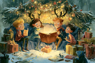 do children christmas book illustration children