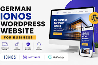 design german ionos website, hostinger godaddy  wordpress website for business