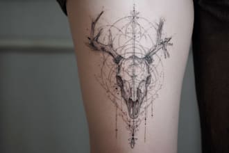 design a tattoo in black and white or in color