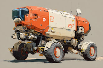 sketch a car or vehicle design concept using digital drawing