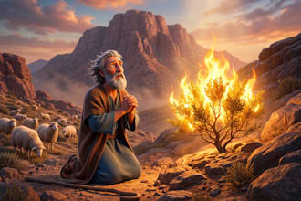 design bible themed illustration christian story book bible illustration