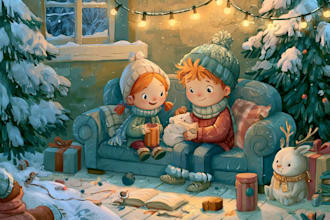 do christmas children book illustration