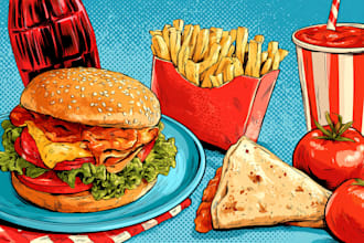 design food pop art of your food pop art illustration