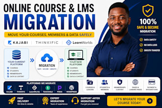 migrate your online course website to kajabi thinkific or learnworlds