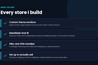 build or fix your shopify store with custom sections