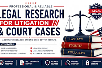 conduct legal research for litigation and court case