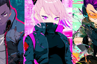 draw anime illustrations for cover, game, oc, content