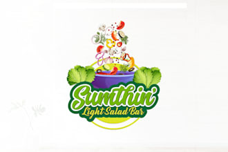 create healthy food, drinks restaurant logo design