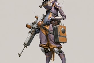 create realistic military, war, or sci fi illustrations
