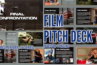 design a cinematic pitch deck presentation for your TV show, film and podcast