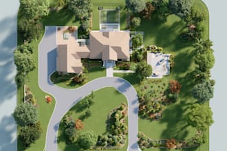 design a custom map, city illustration, and vector site plan