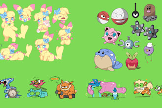 draw cute pokemon doodle art fakemon and chibi pokemon illustration