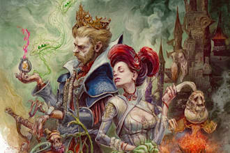 paint a fantasy watercolor character portrait for dnd, rpg, or oc