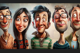 draw artistic cartoon caricatures