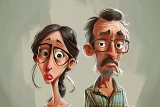 draw artistic cartoon caricatures