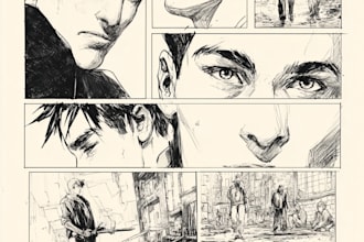 draw a comic, manga or webtoon page based on your scripts