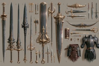 create weapon concept art for you