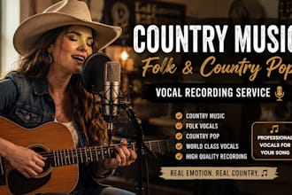 sing and record country music, folk, country pop and world vocals