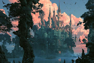 create dark fantasy illustration for album cover
