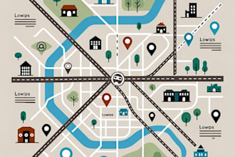illustrate a creative vector map