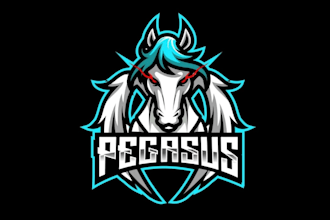 make modern awesome pegasus logo for your business