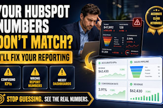 fix hubspot reporting, dashboards and sales kpi tracking