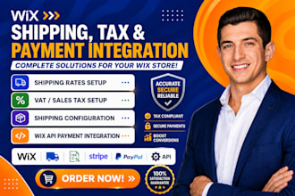 do wix shipping rates, vat sales tax, shipping, wix API payment integration