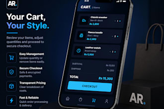 develop a flutter ecommerce mobile app for android and ios