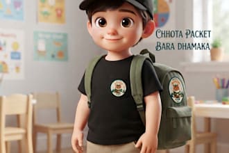 design kids apparel graphics and professional 3d mockups