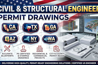 civil and structural engineer permit drawing california texas georgia az ny wa