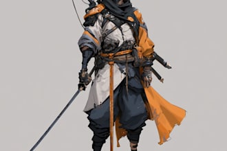 design a mysterious hooded armored warrior character
