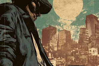 design a vintage album cover with a retro aesthetic